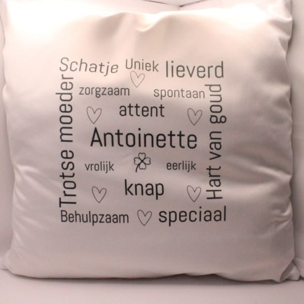 Bestel nu deze leuke kussenhoes die je kunt personaliseren naar wens, sublimatie kussenhoes inclusief kussen