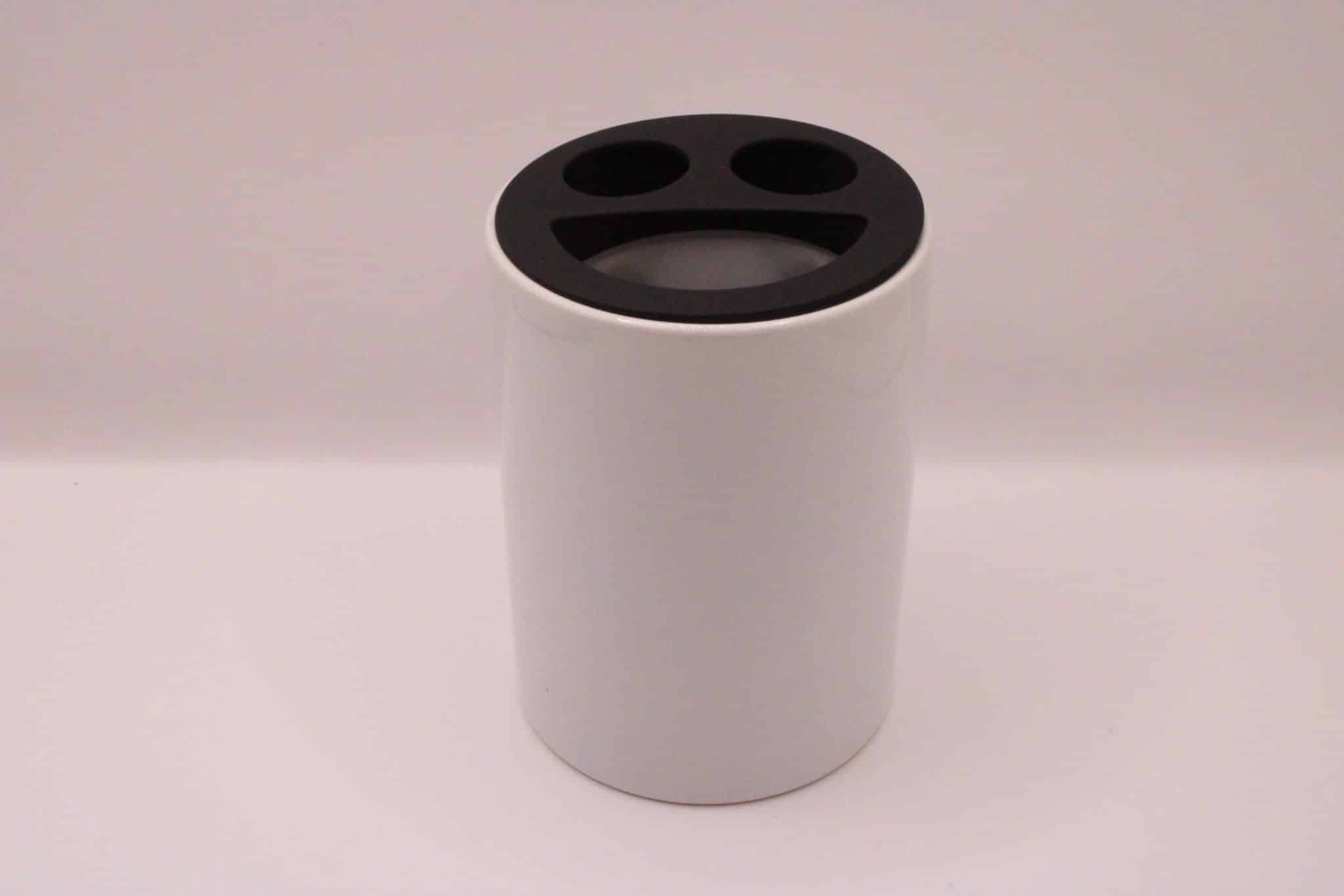 witte tandenborstelbeker die je volledig naar wens kunt personaliseren met een foto, tekst of afbeelding